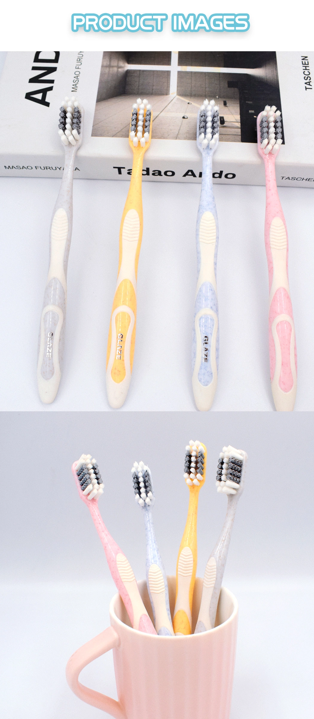 High Quality Soft Spiral Bristles Teeth Whitening Adult Manual Toothbrush